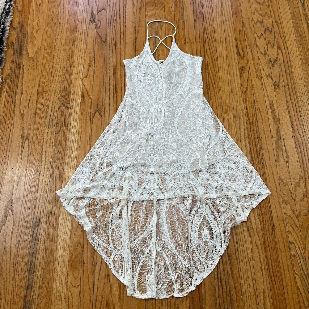 The Vintage Shop Dress Womens Medium White Lace Romantic Coquette Fairy Feminine - Picture 2 of 11